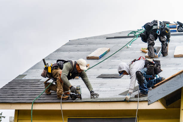 Professional Flat Roof Repair technician working in Marblehead, MA